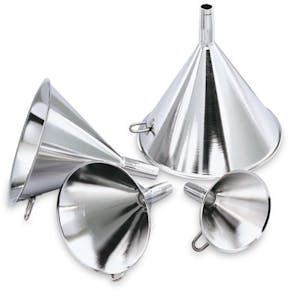 Stainless Steel Funnels with Hanging Rings