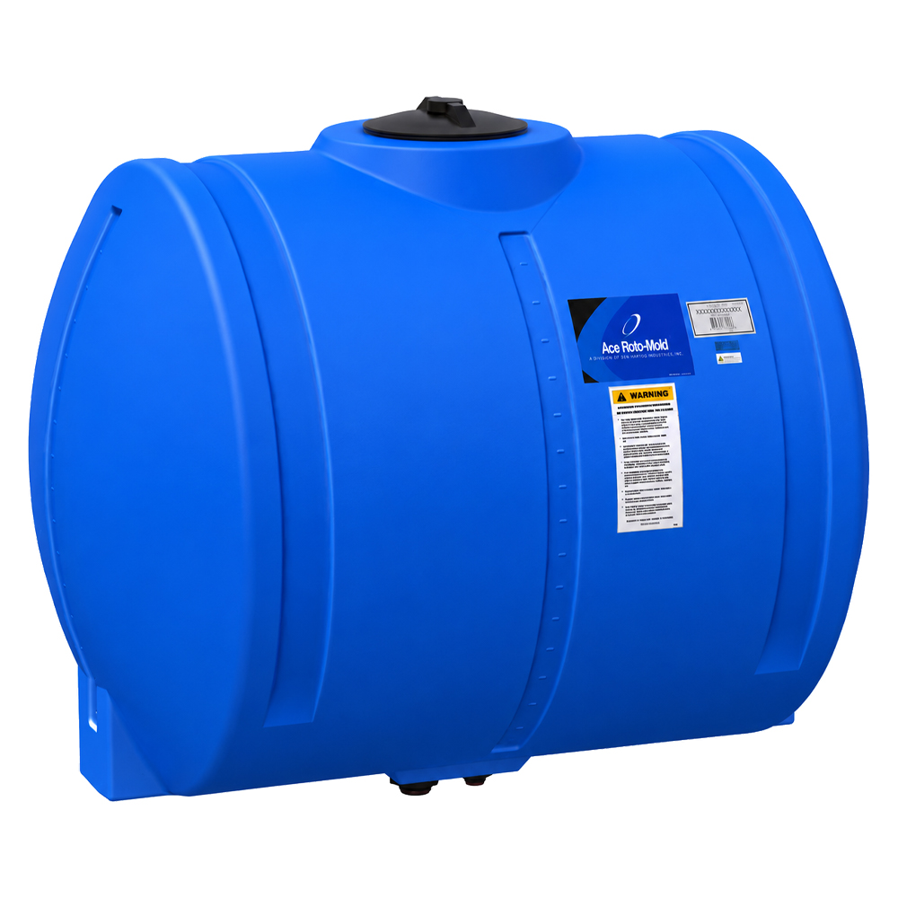25 Gallon Natural LLDPE Round Horizontal Tank with 5