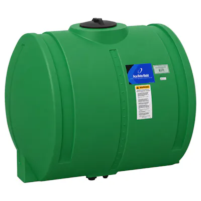 200 Gallon Green LLDPE Round Horizontal Tank with 8" Lid - 38" Dia. x 51" L