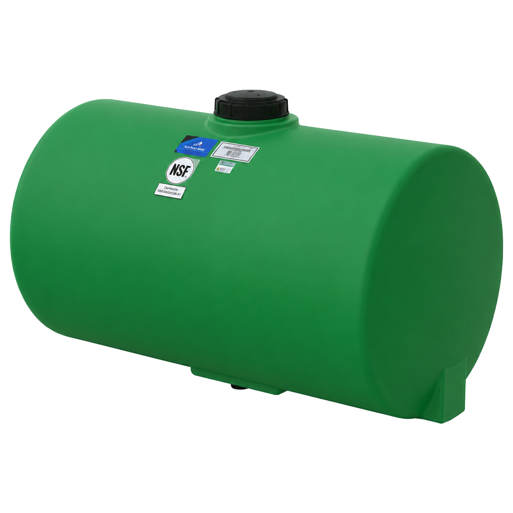 25 Gallon Natural LLDPE Round Horizontal Tank with 5