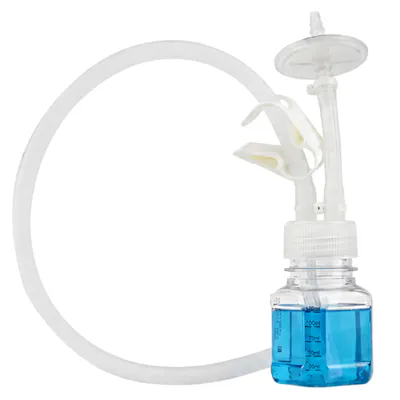 125mL PET PharmaTainer™ Square Sterile Bottle Assembly with 48mm Cap2V8® Cap with 2 Ports & CellGyn® TPE Tubing