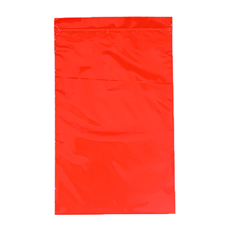 4" W x 6" L x 2 mil Thick Red Reclosable Polyethylene Zipper Bags - Case of 1000
