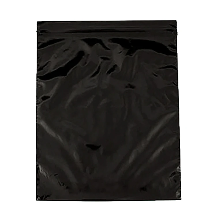 10" W x 12" L x 2 mil Thick Black Reclosable Polyethylene Zipper Bags - Case of 1000