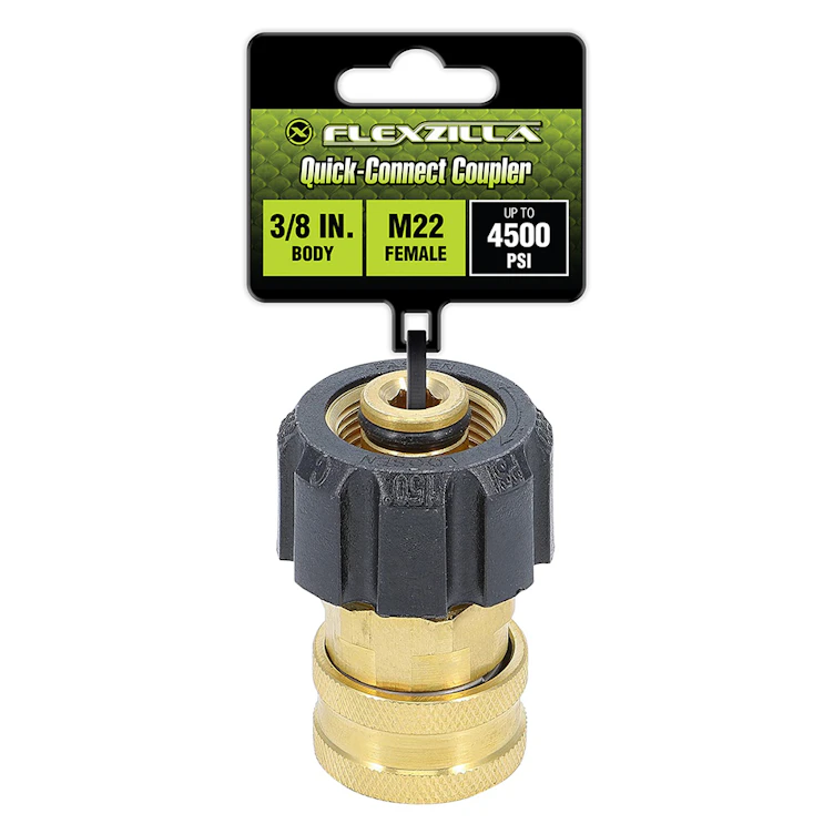 Flexzilla® M22 Female x 3/8" Quick-Connect Brass Coupler