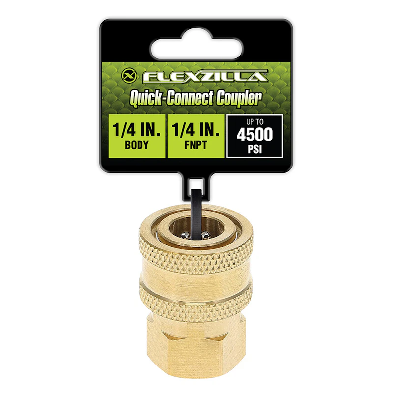 Flexzilla® 1/4" FGHT x 1/4" Quick-Connect Brass Coupler