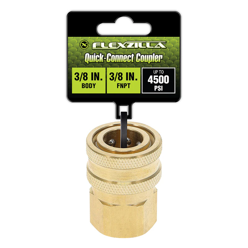 Flexzilla® 3/8" FGHT x 3/8" Quick-Connect Brass Coupler
