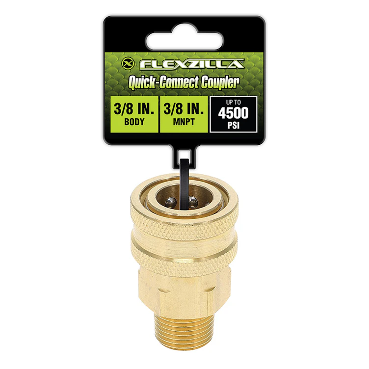 Flexzilla® 3/8" MGHT x 3/8" Quick-Connect Brass Coupler