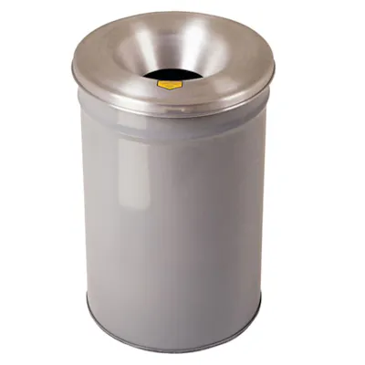 15 Gallon Gray Cease-Fire® Steel Fire-Safe Waste Receptacle with Aluminum Head