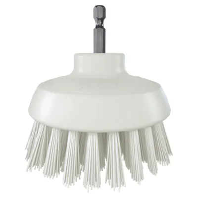 3.5" Dia. White  Polypropylene Vikan® HyDrive Round Brush with Extra Stiff Polyester Bristles