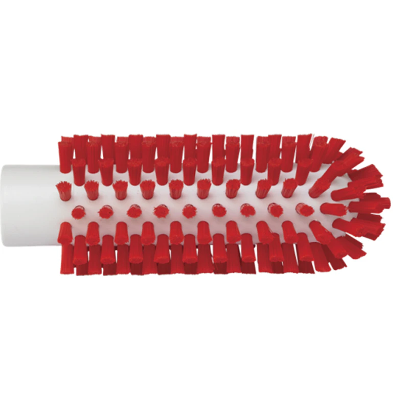 2" Dia. Red Polypropylene Vikan® Threaded Pipe Brush Head with Stiff Polyester Bristles (Handle Sold Separately)