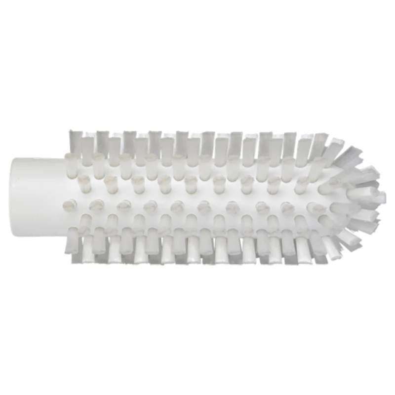 2" Dia. White Polypropylene Vikan® Threaded Pipe Brush Head with Stiff Polyester Bristles (Handle Sold Separately)