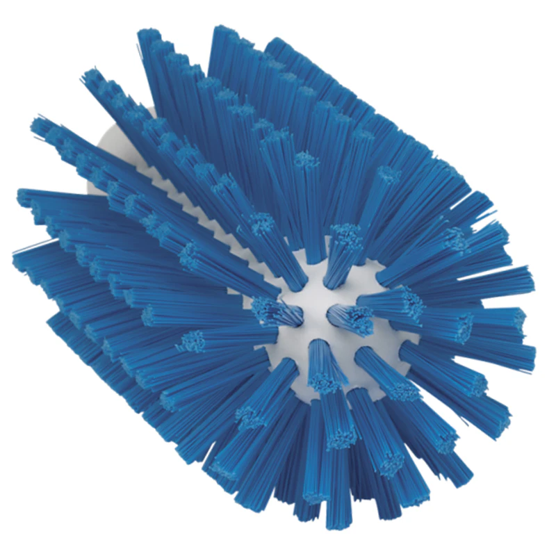 3" Dia. Blue Polypropylene Vikan® Threaded Pipe Brush Head with Medium Polyester Bristles (Handle Sold Separately)