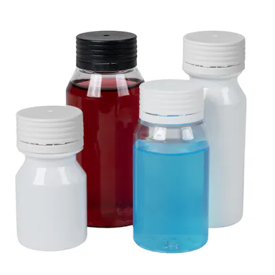 PET Energy Shot Bottles with Spiral™ Tamper-Evident Caps
