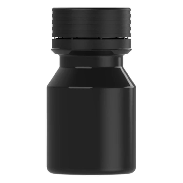 30mL Black PET Energy Shot Bottle with Black Spiral™ Tamper-Evident Cap