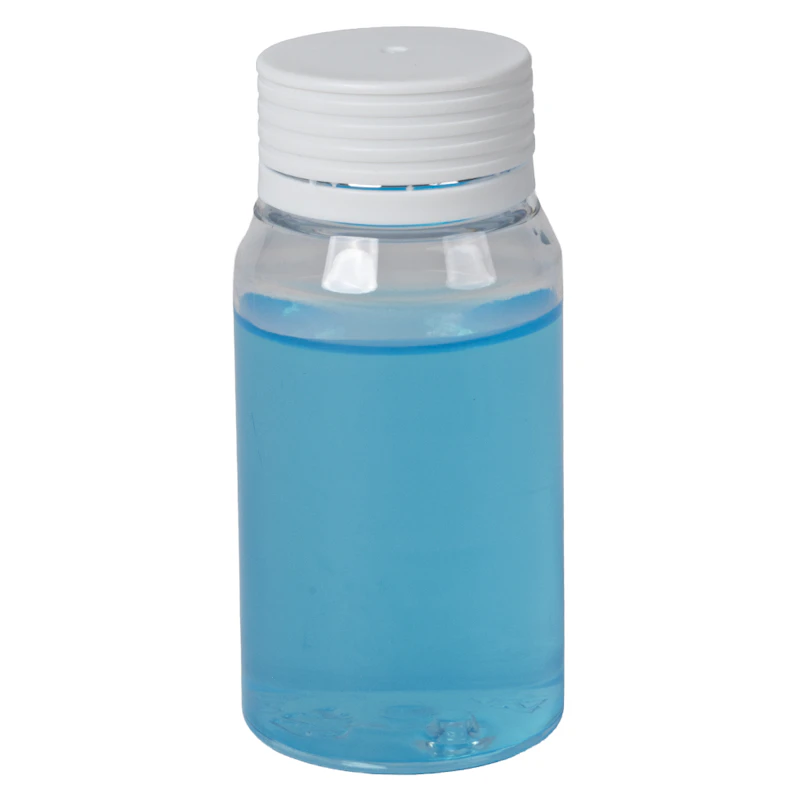 60mL Mini Clear PET Energy Shot Bottle with White Spiral™ Tamper-Evident Cap