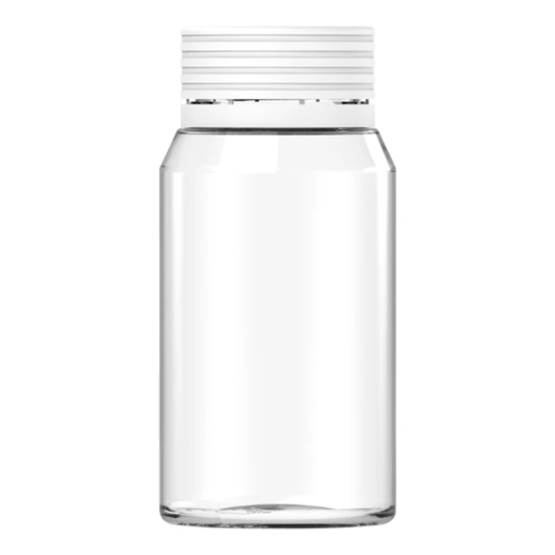 60mL Mini Clear PET Energy Shot Bottle with White Spiral™ Tamper-Evident Cap