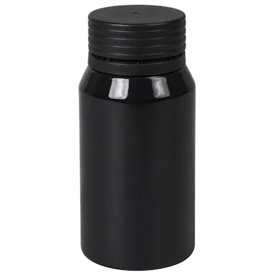 60mL Mini Black PET Energy Shot Bottle with Black Spiral™ Tamper-Evident Cap