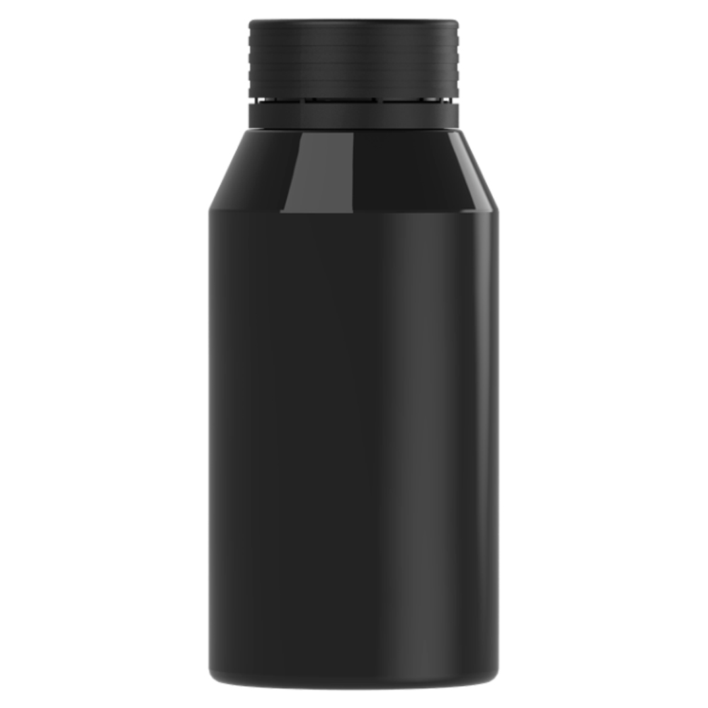100mL Mini Clear PET Energy Shot Bottle with Black Spiral™ Tamper
