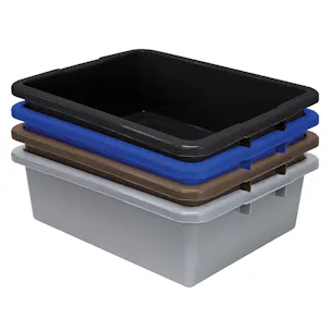 Quantum® Polypropylene Ribbed Bottom Totes & Lids