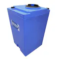 70 Gallon Blue LLDPE Square Gemini² Dual Containment® Tank (1.9 Specific Gravity) with 8" Twist Lid & Smooth Bottom - 24" L x 24" W x 41-1/16" Hgt.