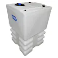 175 Gallon Natural LLDPE Square Gemini² Dual Containment® Tank (1.9 Specific Gravity) with 8" Twist Lid & Ribbed Bottom - 35" L x 35" W x 56-3/8" Hgt.