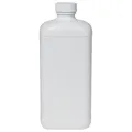 16 oz. White HDPE Blake Oblong Bottle with 28/400 White Ribbed Cap with F217 Liner