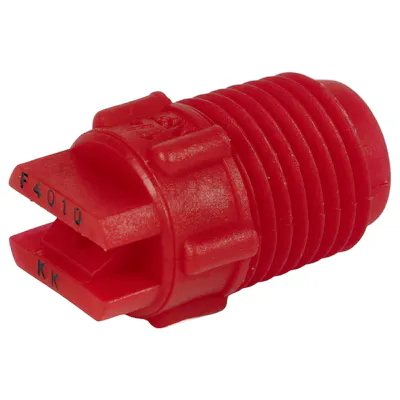 40° Red PVDF Bex® F Series 1/4" MNPT Spray Nozzle - Size 10