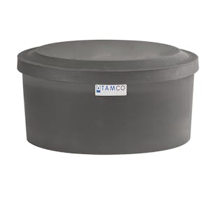 6 Gallon Gray Polyethylene Shallow Tamco® Tank with Cover - 7" High