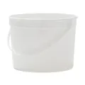 134 oz. White HDPE Container with Plastic Handle - 8.09" Dia. x 6.01" Hgt. (Lid Sold Separately)