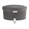 6 Gallon Gray Polyethylene Shallow Tamco® Tank with Cover & Spigot - 7" High