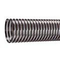 4" ID x 4.45" OD Tigerflex® BARK™ Series Standard-Duty Clear PVC Material Handling Hose with Brown Helix