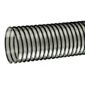 4" ID x 4.57" OD Tigerflex® Lawn King™ LKC™ Series Low-Temperature Clear PVC Ducting & Material Handling Hose with Black Helix - 50' Length