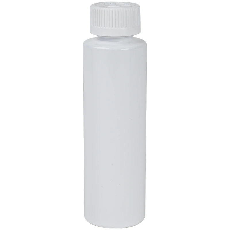4 oz. White PET Slim Cylindrical Bottle with 24/400 White Ribbed Polypropylene Child-Resistant Cap (CRC) with F217 Liner