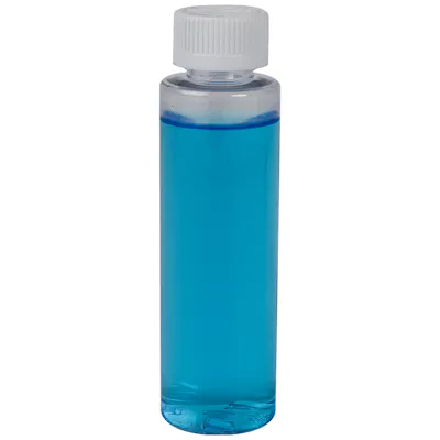 4 oz. Clear PET Slim Cylindrical Bottle with 24/400 White Ribbed Polypropylene Child-Resistant Cap (CRC) with F217 Liner