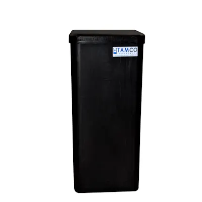 15 Gallon Black Standard Square Tamco® Tank with Cover - 11-1/2" L x 11-1/2" W x 27" Hgt.
