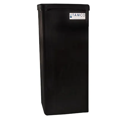 20 Gallon Black Standard Square Tamco® Tank with Cover - 11-1/2" L x 11-1/2" W x 35" Hgt.