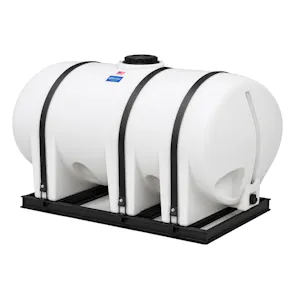 510 Gallon Natural Polyethylene Elliptical Free-Standing Horizontal Leg Tank with 2" Fitting & 16" Lid (No Sump) - 80" L x 57" W x 39" Hgt.