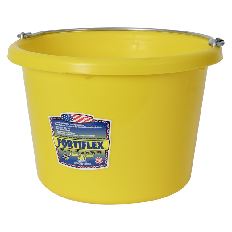 8 Quart Yellow Molded Rubber-Polyethylene Pail