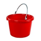 8 Quart Primary Molded Rubber-Polyethylene Pails - Pack of 4 (Yellow, Green, Red & Blue)