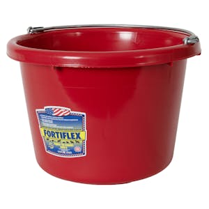 8 Quart Red Molded Rubber-Polyethylene Pail