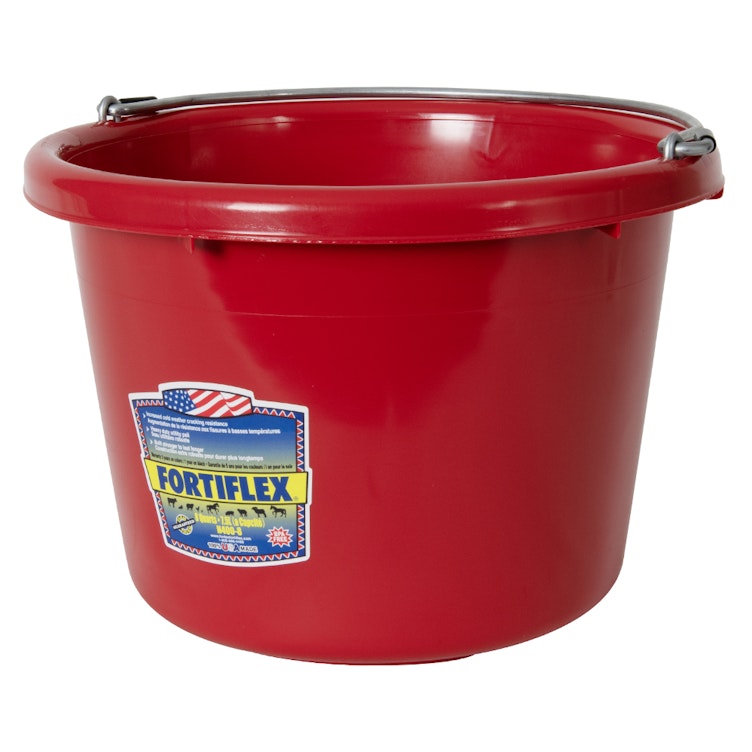 8 Quart Red Molded Rubber-Polyethylene Pail | U.S. Plastic Corp.