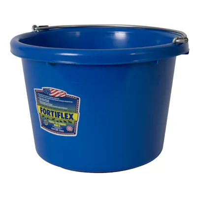 8 Quart Blue Molded Rubber-Polyethylene Pail