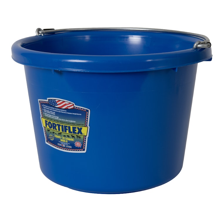 8 Quart Blue Molded Rubber-Polyethylene Pail