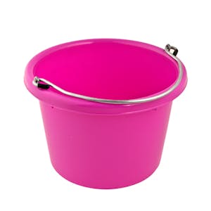 8 Quart Pink Molded Rubber-Polyethylene Pails - Pack of 4 (Hot Pink, Pearl Soft Pink, White & Silver)