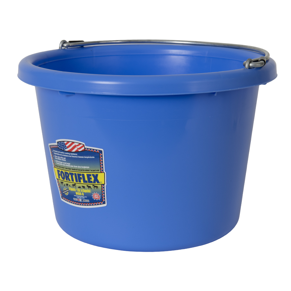 8 Quart Teal Blue Molded Rubber-Polyethylene Pail | U.S. Plastic Corp.