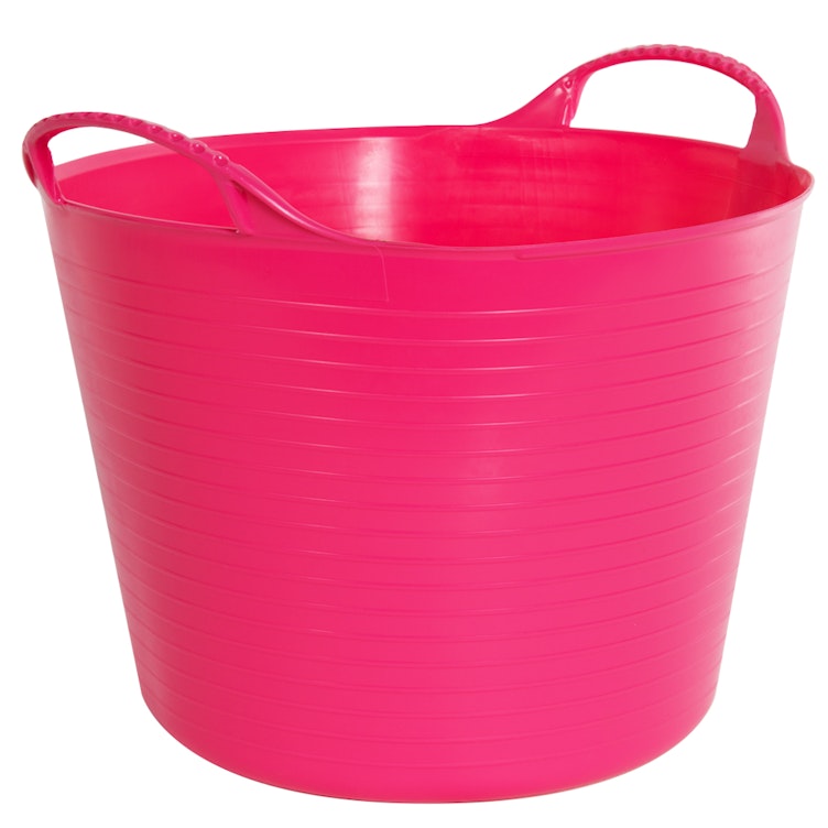 Pink HDPE Round Plastic Tub, For Home, Size: 15x10x6.5 Inch at Rs