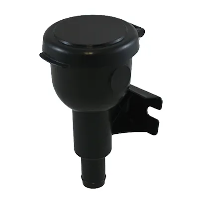 3.5" Neck Dia. Black Nylon High Flow Remote Filler Spout with 1" Outlet & Black Flip Lid