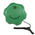 2.25" Neck Dia. Thread Vented Green Nylon Twist Grip™ Threaded Diesel Fuel Tank Cap with 4" Tether