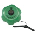 2.25" Neck Dia. Top Vented Green Nylon Twist Grip™ Threaded Diesel Fuel Tank Cap with 4" Tether