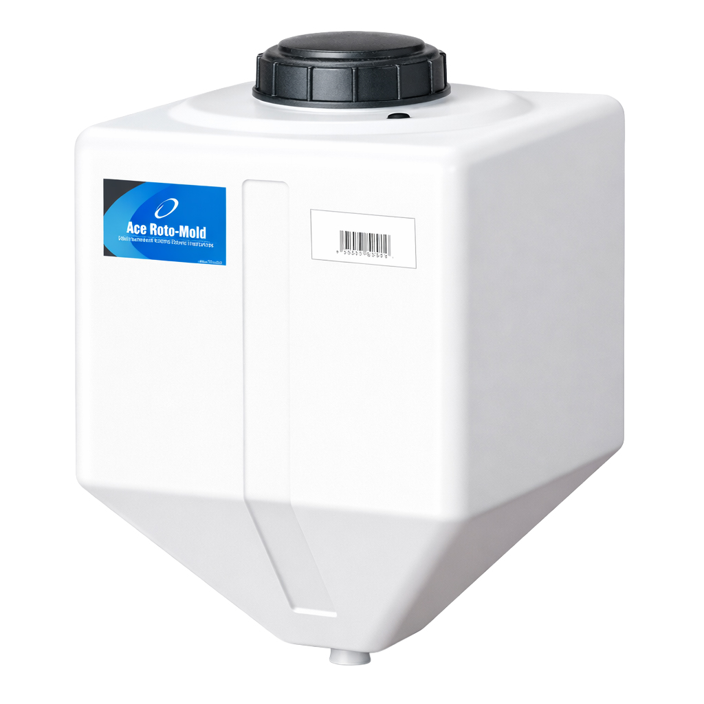 15 Gallon Natural LLDPE Square Rinse Tank with 8